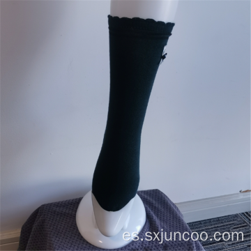 Calcetines elásticos de nailon de Spandex de punto liso para mujer